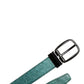 Green Ostrich Leather Silver Metal Buckle Belt