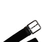 Black Cotton Silver Tone Metal Buckle Belt