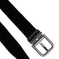 Black Leather Metal Buckle Classic Belt