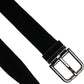Black Leather Metal Buckle Classic Belt