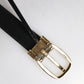 Blue Leather Metal Buckle Classic Belt