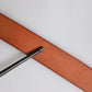 Brown Leather Gold Metal Baroque Buckle Belt