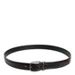 Black Brown Leather Classic Metal Buckle Belt