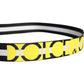 Black Yellow Logo Striped Metal Buckle Belt