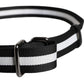 Black Yellow Logo Striped Metal Buckle Belt