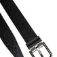 Black Calf Leather Classic Metal Buckle Belt