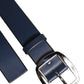 Blue Calf Leather Classic Metal Buckle Belt