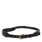 Black Leopard Classic Gold Metal Buckle Belt