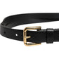 Black Leopard Classic Gold Metal Buckle Belt