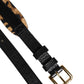 Black Leopard Classic Gold Metal Buckle Belt