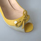 Yellow Off White Peep Toe Heels Pumps Shoes