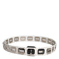 White Leather Gold Tone Rotating Buckle Belt