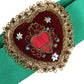 Green Stretch Wide Waist Heart Embellished Belt
