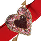 Red Stretch Wide Waist Heart Embellished Belt
