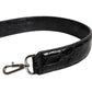 Black Alligator Leather Bag Shoulder Strap