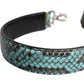 Black Blue Exotic Leather Bag Shoulder Strap