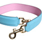 Pink Blue Leather Handle Bag Shoulder Strap