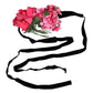 Multicolor Floral Applique Detail Tie Belt