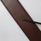 Brown Logo Engraved Metal Waist Buckle Belt