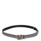 Silver Logo Engraved Metal Waist Buckle Belt