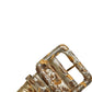 Gold Spotted Jacquard Fabric Wide Waist Belt