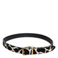 Brown White Pony Leather Metal Buckle Belt