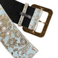 Multicolor Floral Jacquard Wide Waist Belt