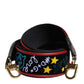 Black Cotton Printed Bag Shoulder Strap
