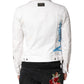 White Graffiti Cotton Stretch Denim Jacket