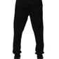 Black Cotton Mid Waist Jogger Sweatpants Pants