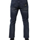 Blue Cotton Stretch Skinny Men Denim Jeans