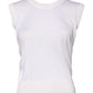 White Sleeveless Cashmere Round Neck Tank Top