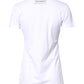 White Graphic Print Cotton Crew Neck T-shirt