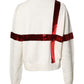 White Sequined Crew Neck Pullover Sweater