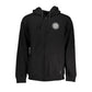 Black Cotton Men Sweater with Hood and Zip Pockets