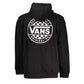 Black Cotton Men Sweater with Hood and Zip Pockets