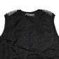 Black Lace Sheer Crew Neck Sleeveless Top