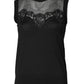 Black Lace Sheer Crew Neck Sleeveless Top