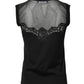 Black Lace Sheer Crew Neck Sleeveless Top