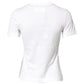 White Cotton Graphic Print Crew Neck T-shirt