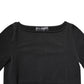 Black Viscose Long Sleeves Pullover Top