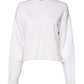 White Viscose Crew Neck Long Sleeves Pullover Sweater