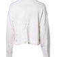 White Viscose Crew Neck Long Sleeves Pullover Sweater