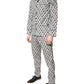Black White DG Print Cotton Pajama Set Sleepwear
