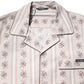 Beige Floral Print Cotton Men Pajama Set Sleepwear