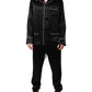 Black Silk Shirt Pants Pajama Set Sleepwear