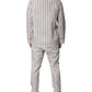 White Black Stripes Cotton Men Pajama Set Sleepwear