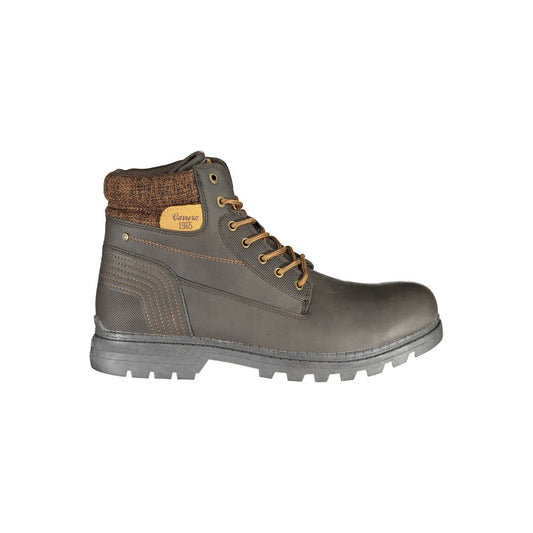 Brown Polyester Men Boot