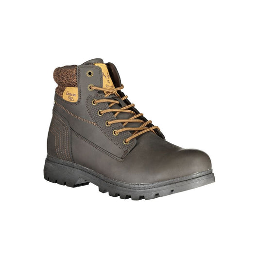Brown Polyester Men Boot