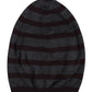Gray Striped Wool Knitted Winter Beanie Hat